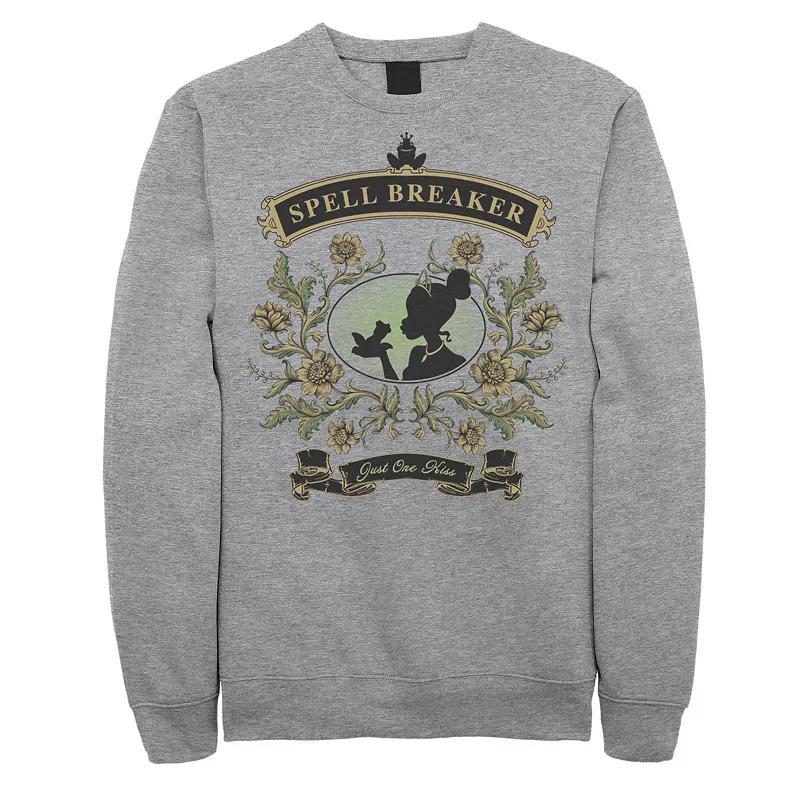 Mens Disney Princess & The Frog Spell Breaker Floral Silhouette Sweatshirt Athletic Grey Product Image