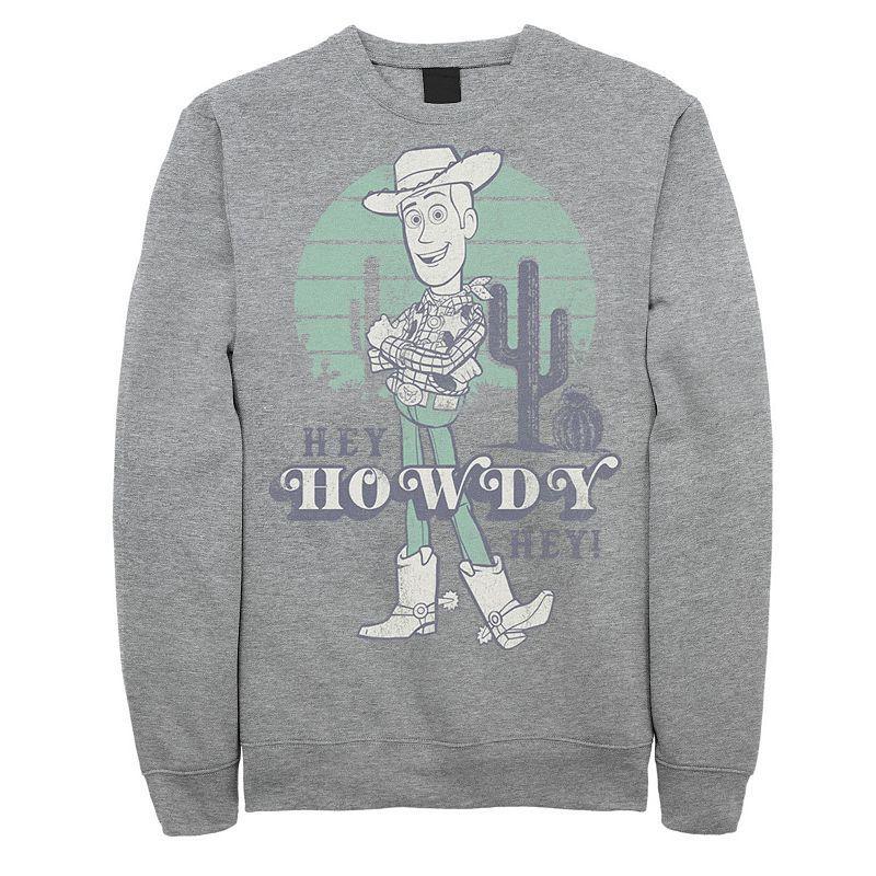 Disney / Pixars Toy Story Woody Mens Pastel Hey Howdy Hey Sweatshirt Athletic Grey Product Image