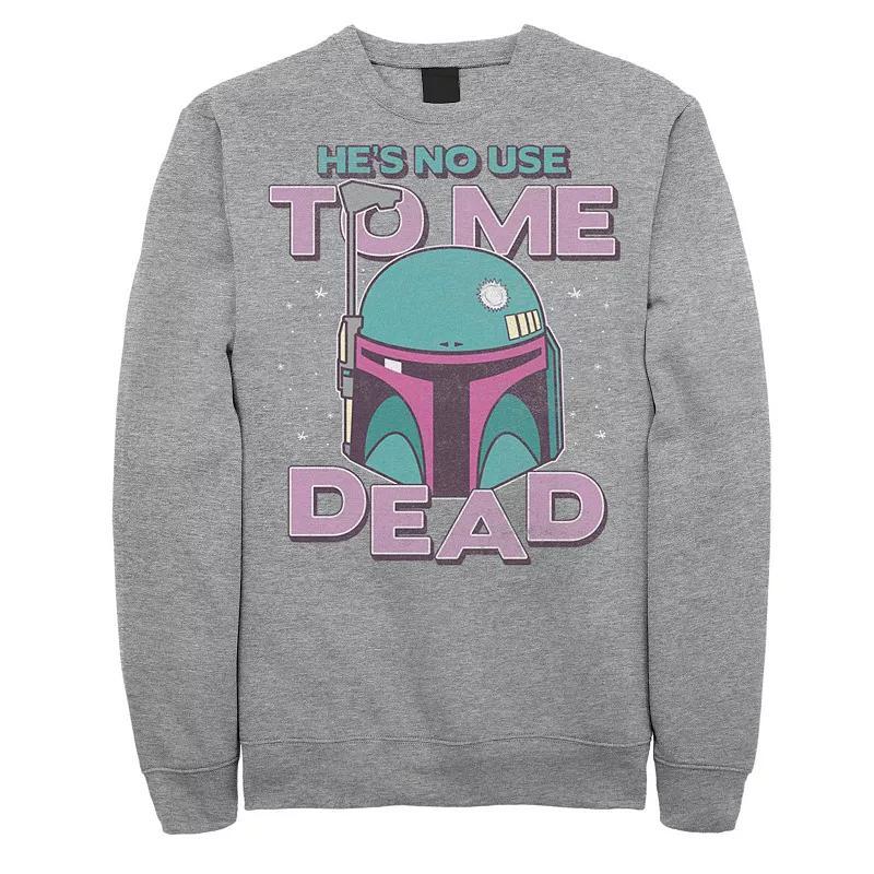 Mens Star Wars Boba Fett He Is No Used To Me Sweatshirt Athletic Grey Product Image