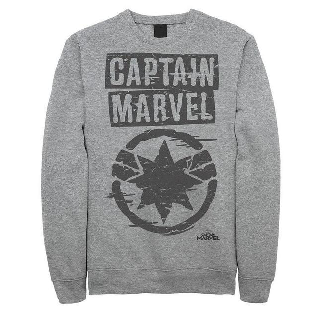 Mens Marvel Captain Marvel Logo Sweatshirt Athletic Grey Product Image