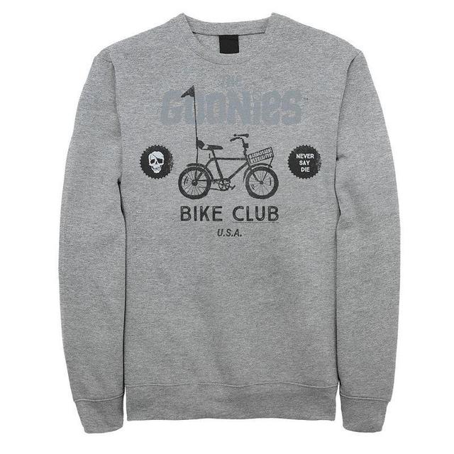 Mens The Goonies Bike Club Never Say Die Text Sweatshirt Athletic Grey Product Image