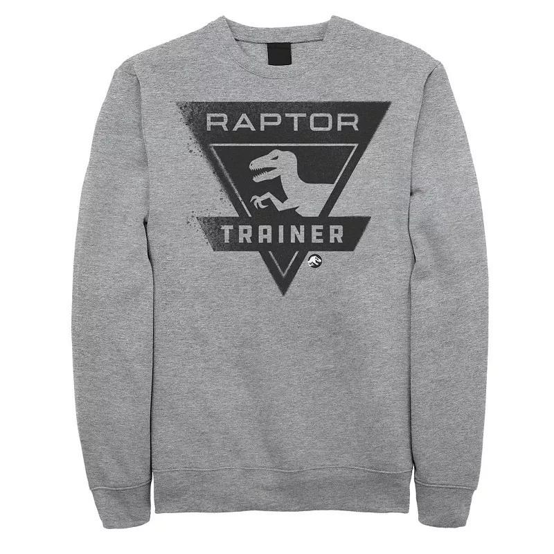 Mens Jurassic World Raptor Trainer Simple Logo Sweatshirt Athletic Grey Product Image