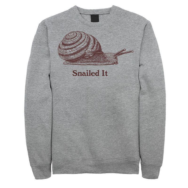 Mens Snailed It Snail Portrait Sweatshirt Athletic Grey Product Image