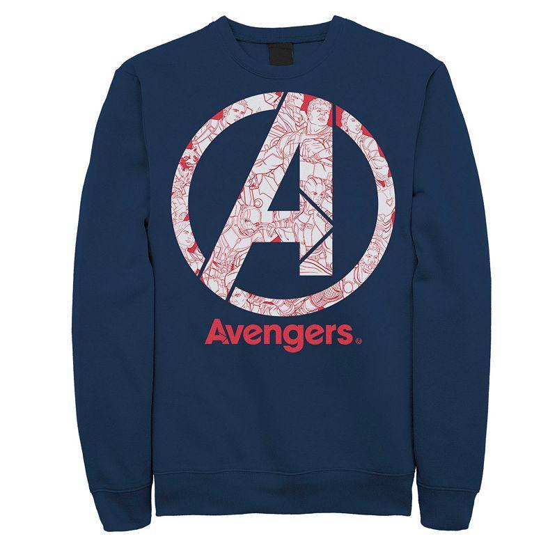 Mens Marvel Avengers Character Fill Sweatshirt Blue Product Image