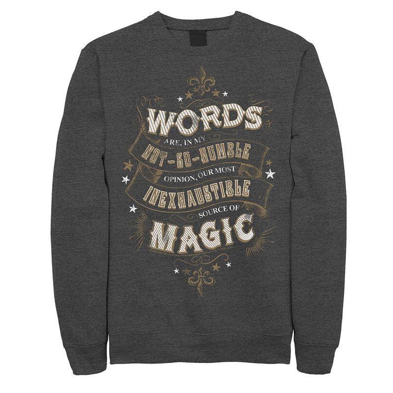 Mens Harry Potter Words are Magic Fleece Pullover Grey Heather Product Image