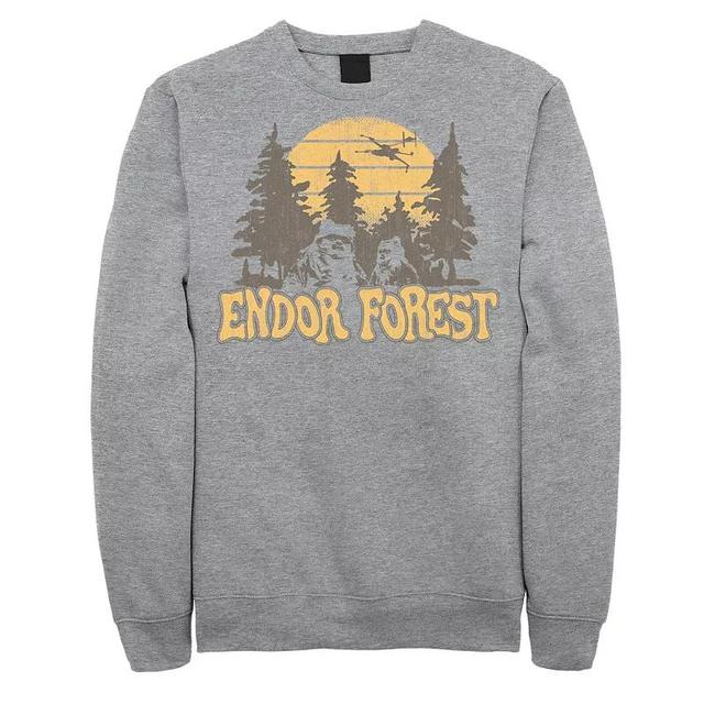 Disneys Star Wars Mens Ewoks Endor Forest Sunset Fleece Athletic Grey Product Image