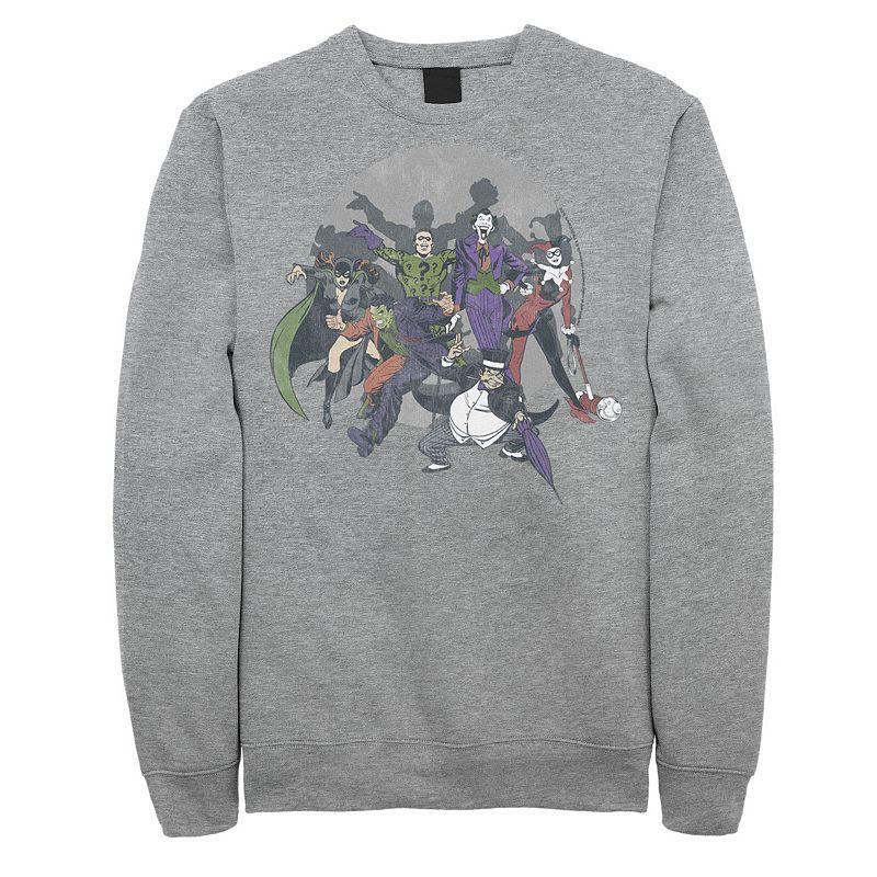 Mens Batman Gothams Most Wanted Sweatshirt Athletic Grey Product Image