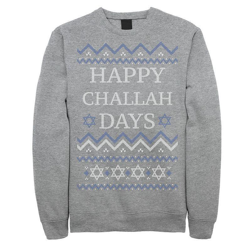 Mens Happy Challah Days Knit Style Fleece Med Grey Product Image