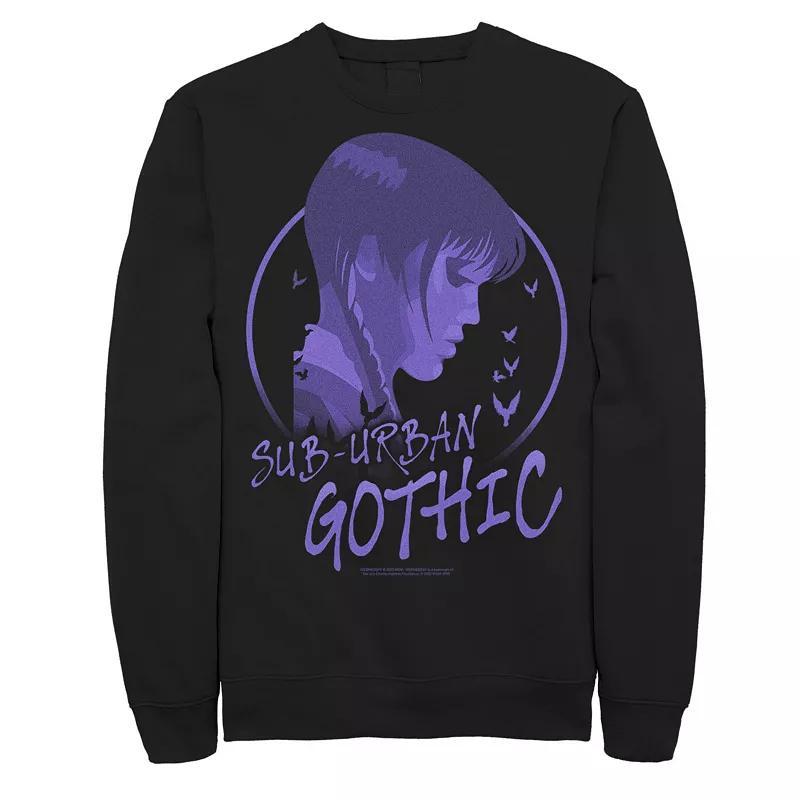 Big & Tall Wednesday Suburban Gothic Graphic Fleece Pullover, Mens Product Image