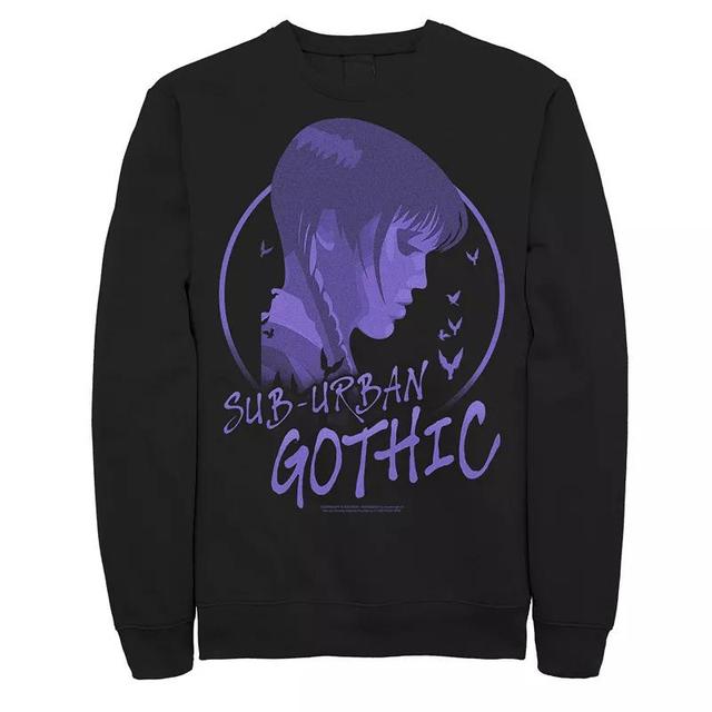 Big & Tall Wednesday Suburban Gothic Graphic Fleece Pullover, Mens Product Image