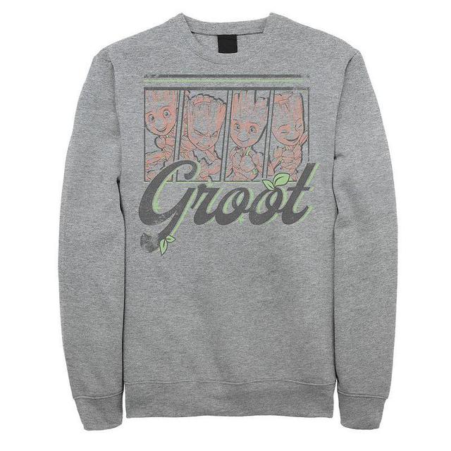 Mens Marvel Guardians Of The Galaxy Cute Groot Panels Sweatshirt Athletic Grey Product Image