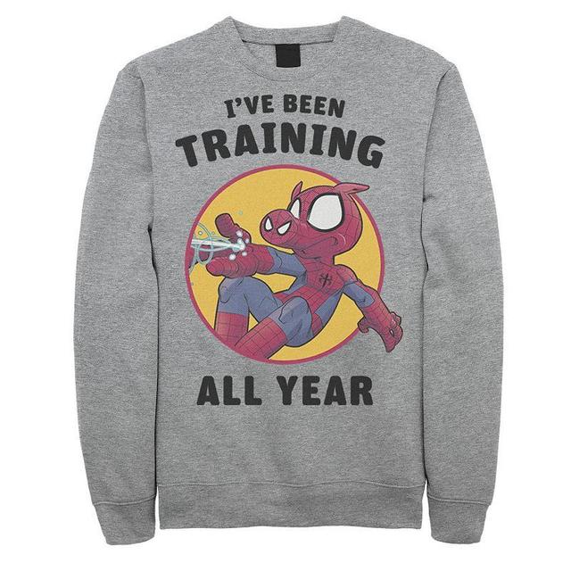 Mens Marvel Spider-Ham Ive Been Training All Year Sweatshirt Athletic Grey Product Image