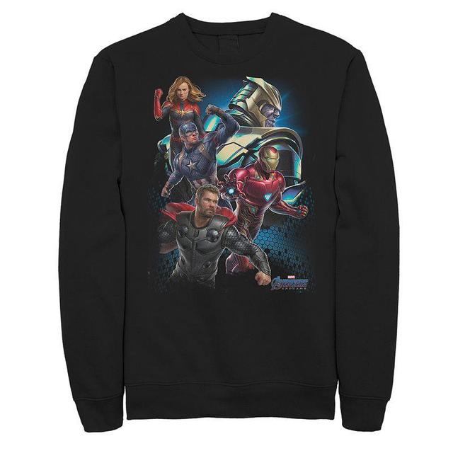 Marvel Mens Avengers Endgame Group Action Pose, Crewneck Fleece Product Image