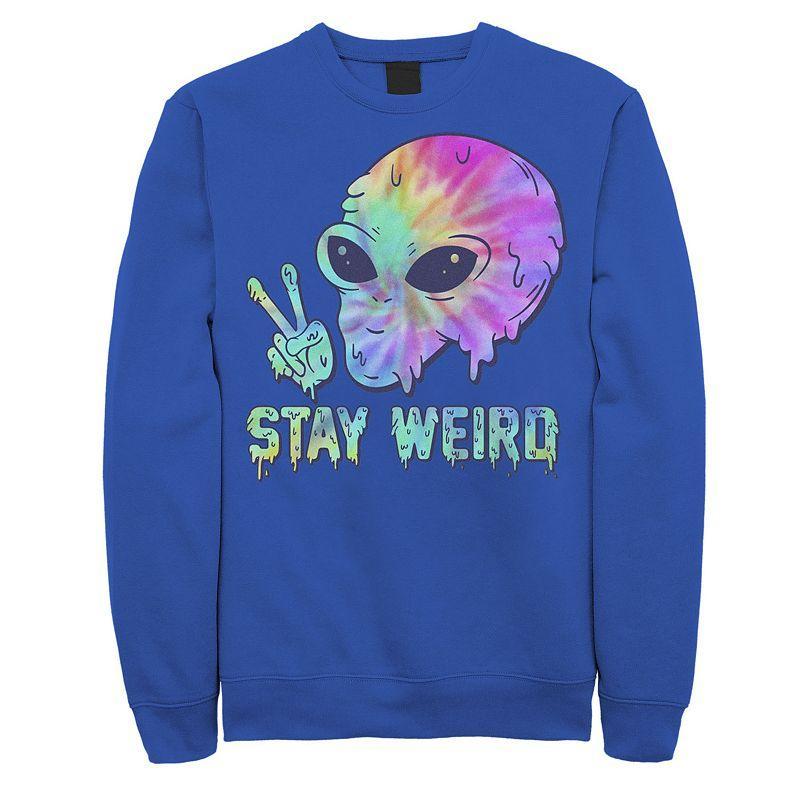 Mens Tye Dye Alien Peace Stay Weird Sweatshirt Product Image