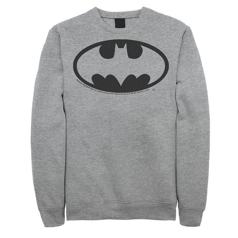 Mens DC Comics Batman Basic Chest Logo Sweatshirt Athletic Grey Product Image