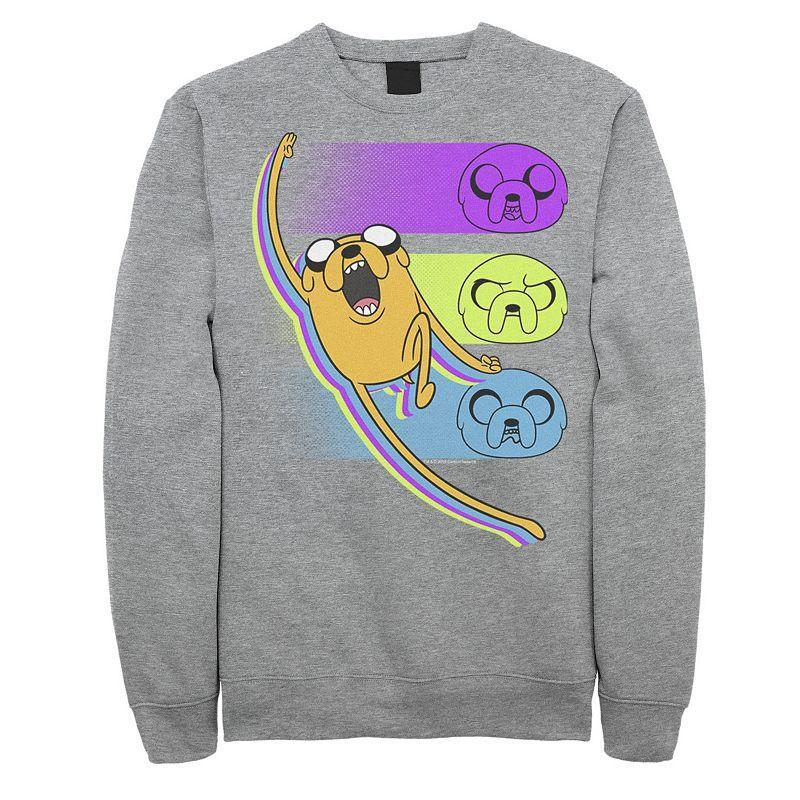 Mens Cartoon Network Adventure Time Jake Emotions Sweatshirt Grey Heather Product Image