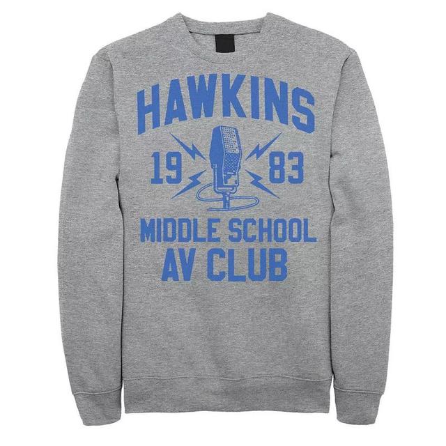 Mens Stranger Things Hawkins Middle School AV Club 1983 Sweatshirt Athletic Grey Product Image