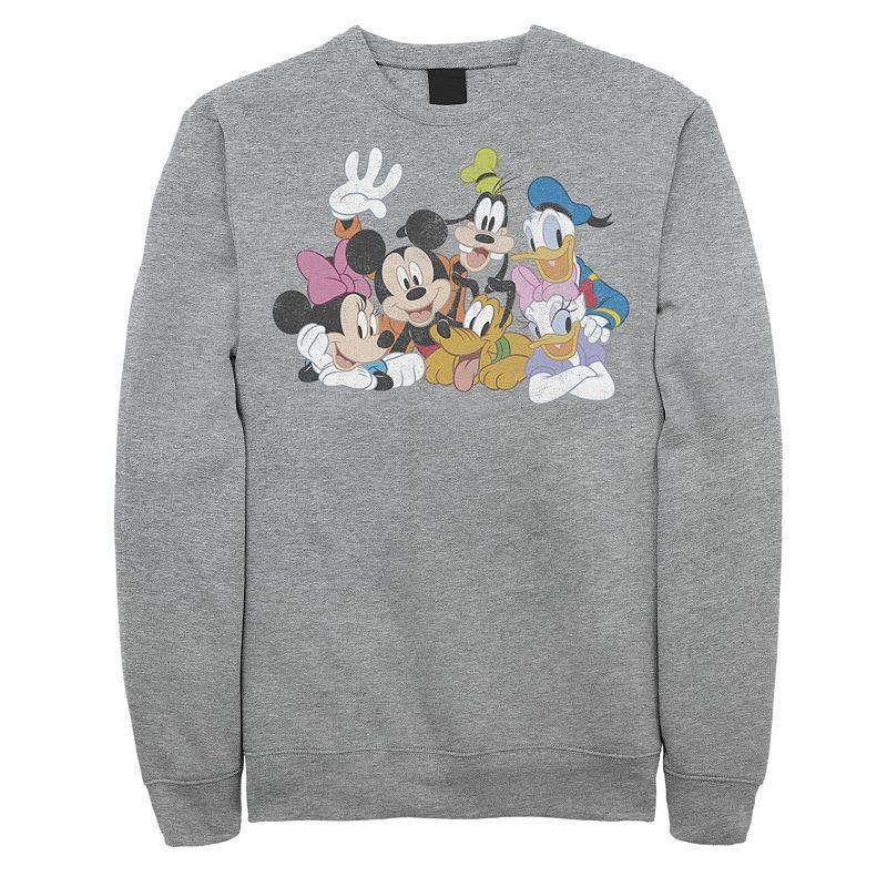 Disneys Mickey Mouse Mens Classic Character Sweatshirt Athletic Grey Product Image