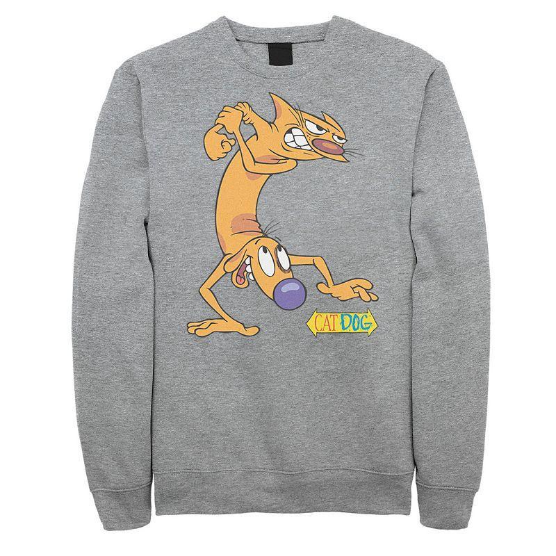 Mens Nickelodeon CatDog Tough Guys Sweatshirt, Mens Athletic Grey Product Image