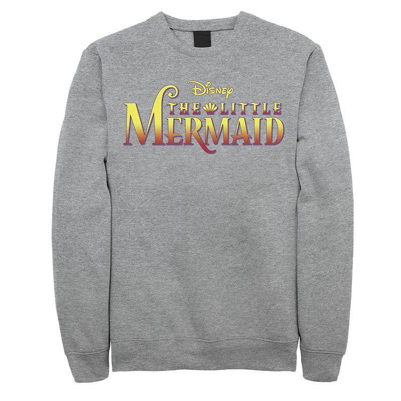 Disneys The Little Mermaid Mens Classic Logo Sweatshirt Athletic Grey Product Image