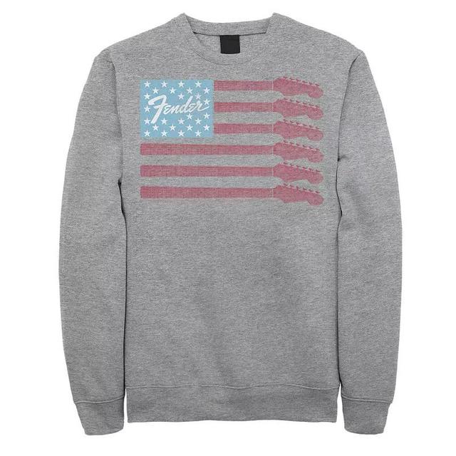 Mens Fender Guitar Flag Americana Rock Sweatshirt Med Grey Product Image