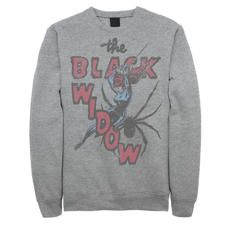 Mens Marvel Thrifted Black Widow Sweatshirt Athletic Grey Product Image