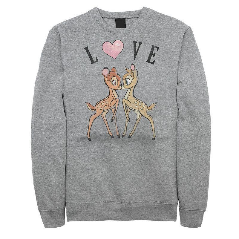 Disneys Bambi Mens Love Valentines Day Sweatshirt Athletic Grey Product Image