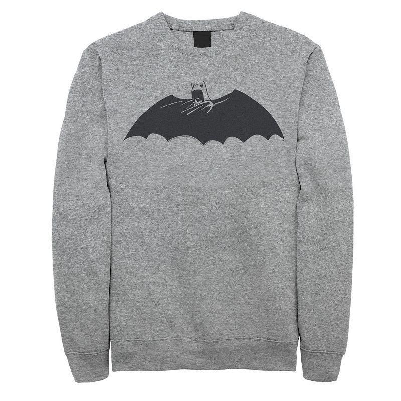 Mens DC Comics Batman Side Portrait Logo Sweatshirt Med Grey Product Image