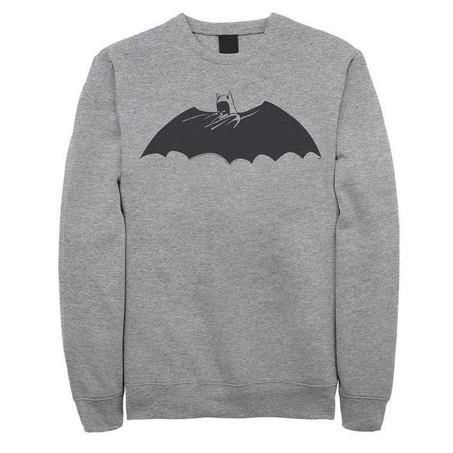 Mens DC Comics Batman Side Portrait Logo Sweatshirt Athletic Grey Product Image