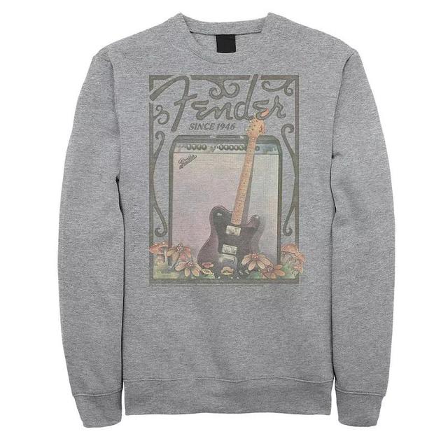 Big & Tall Fender Since 1946 Floral Fleece Sweatshirt, Mens Athletic Grey Product Image