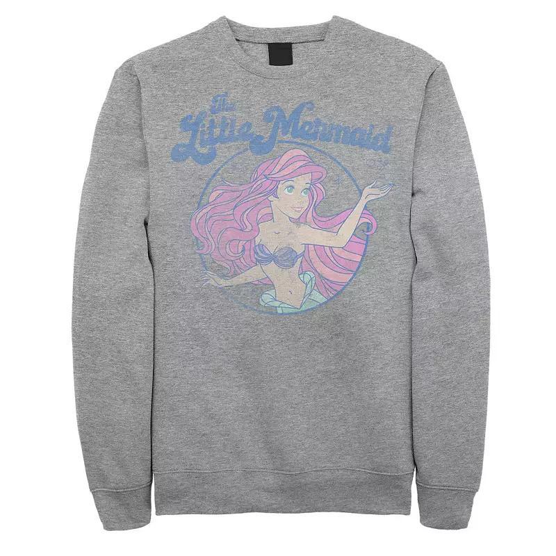 Mens Disney The Little Mermaid Ariel Distressed Circle Portrait Sweatshirt Product Image