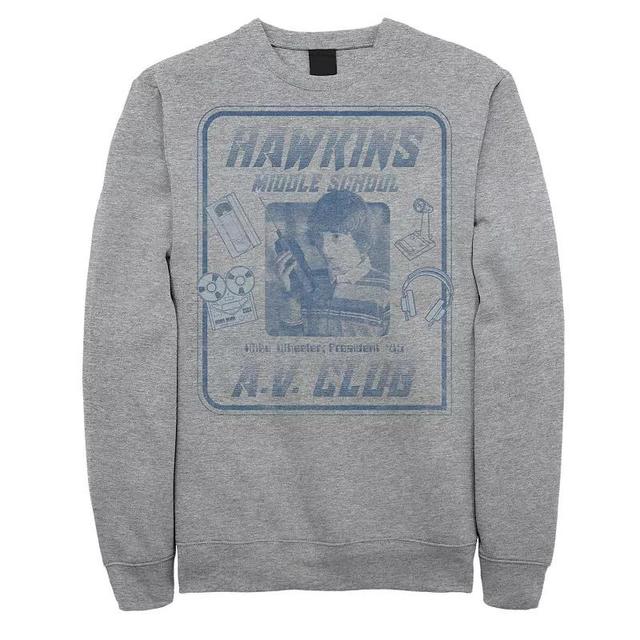 Mens Netflix Stranger Things Mike Wheeler Hawkins A.V. Club Sweatshirt Athletic Grey Product Image