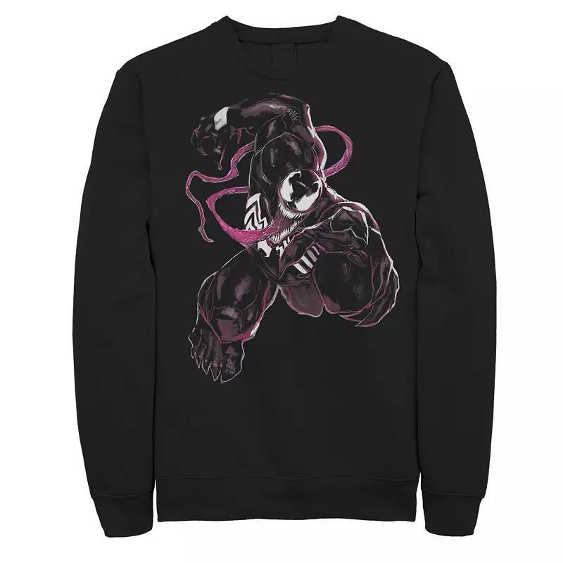 Mens Marvel Venom Action Pose Tongue Sweatshirt Black Product Image