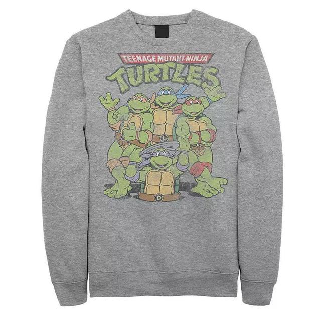 Big & Tall Nickelodeon Teenage Mutant Ninja Turtles Group Pose Fleece Sweatshirt, Mens Athletic Grey Product Image