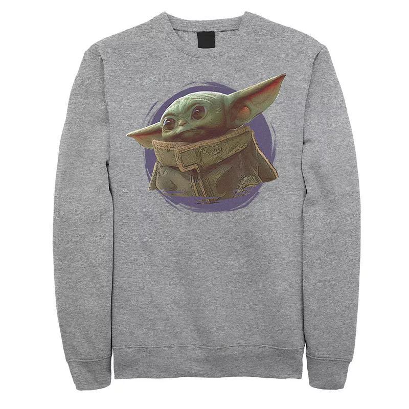 Mens Star Wars The Mandalorian The Child Purple Smoke Graphic Fleece Athletic Grey Product Image