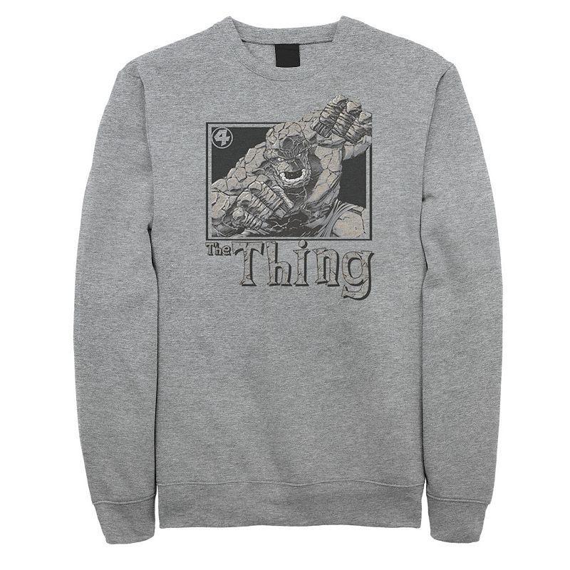 Mens Marvel Fantastic Four The Thing Simple Portrait Sweatshirt Athletic Grey Product Image