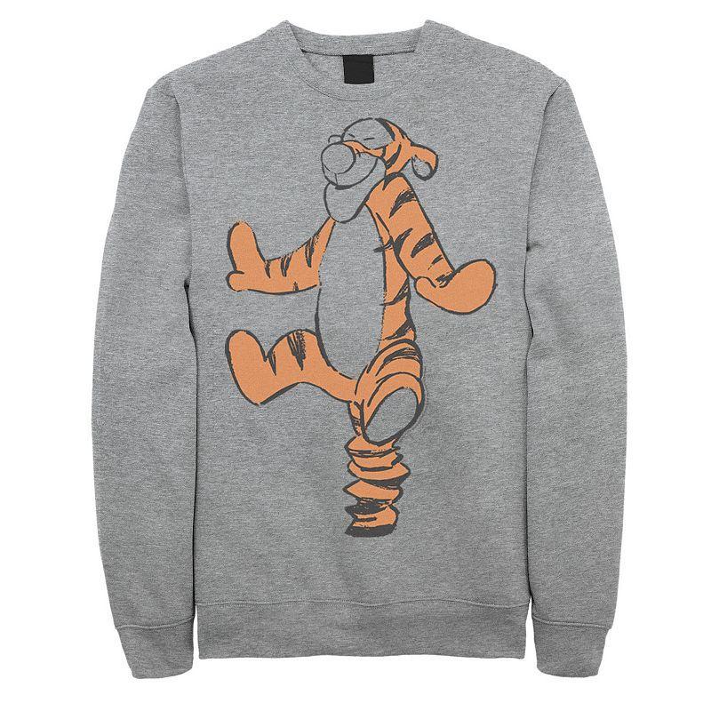 Disneys Winnie The Pooh Tigger Mens Art Sketch Sweatshirt Athletic Grey Product Image