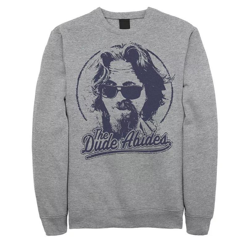 Mens Big Lebowski The Dude Abides Classic Circle Logo Sweatshirt Athletic Grey Product Image