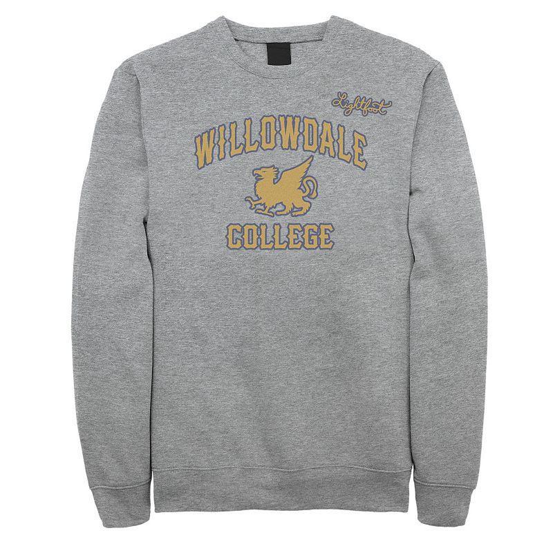 Mens Disney/Pixar Onward Willowdale College Logo Sweatshirt Athletic Grey Product Image