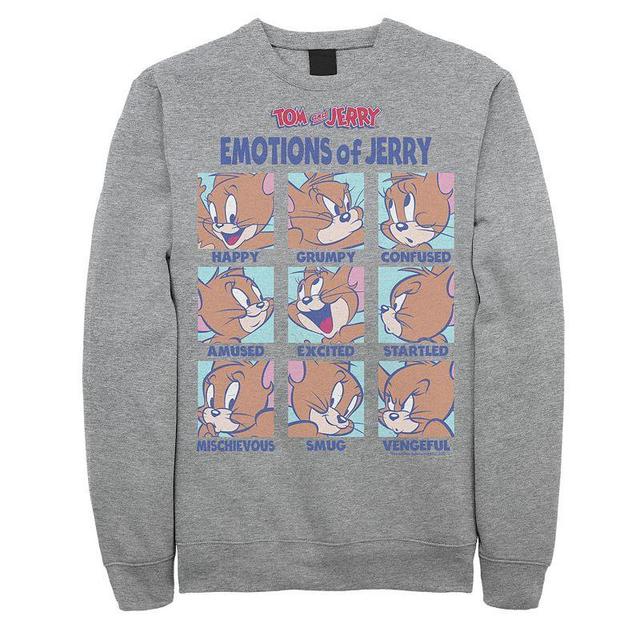 Mens Tom And Jerry Emotions Of Jerry Box Up Sweatshirt, Mens Athletic Grey Product Image