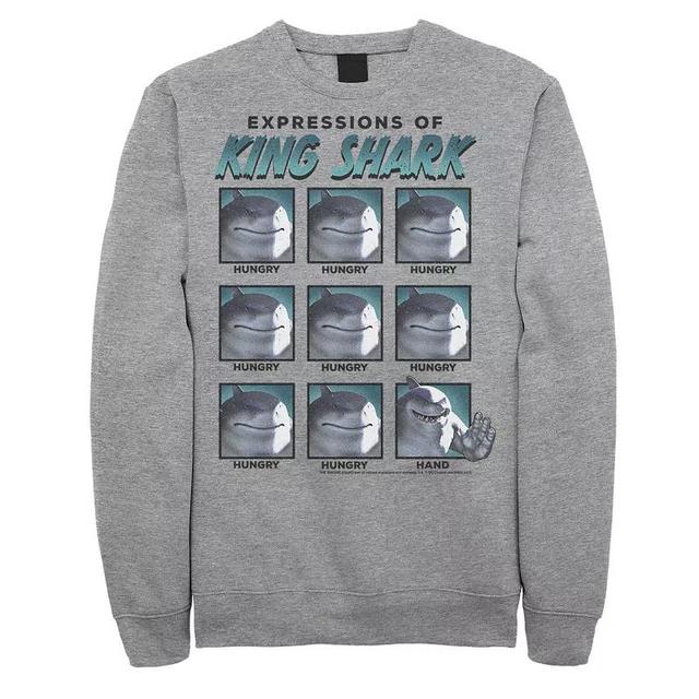 Mens The Suicide Squad Expressions Of King Shark Sweatshirt, Boys Athletic Grey Product Image