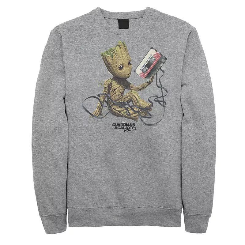 Big & Tall Marvel Guardians Of The Galaxy Vol. 2 Groot Tape Portrait Sweatshirt, Mens Athletic Grey Product Image