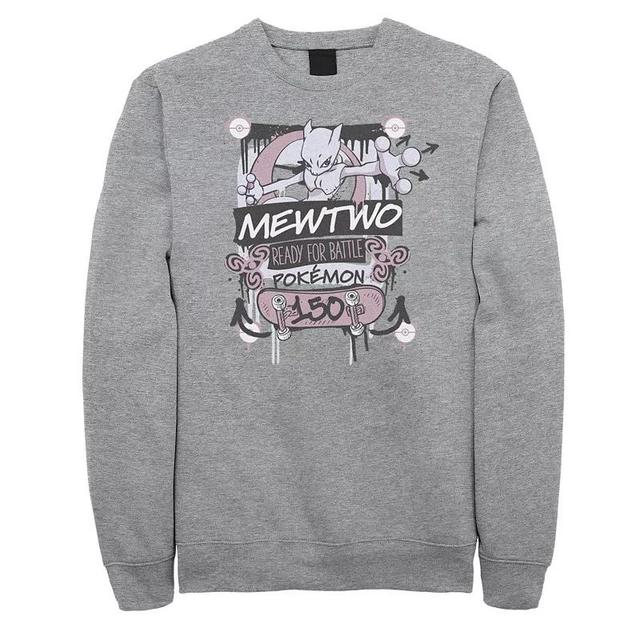 Big & Tall Pokmon Mewtwo Ready For Battle 150 Sweatshirt, Mens Athletic Grey Product Image