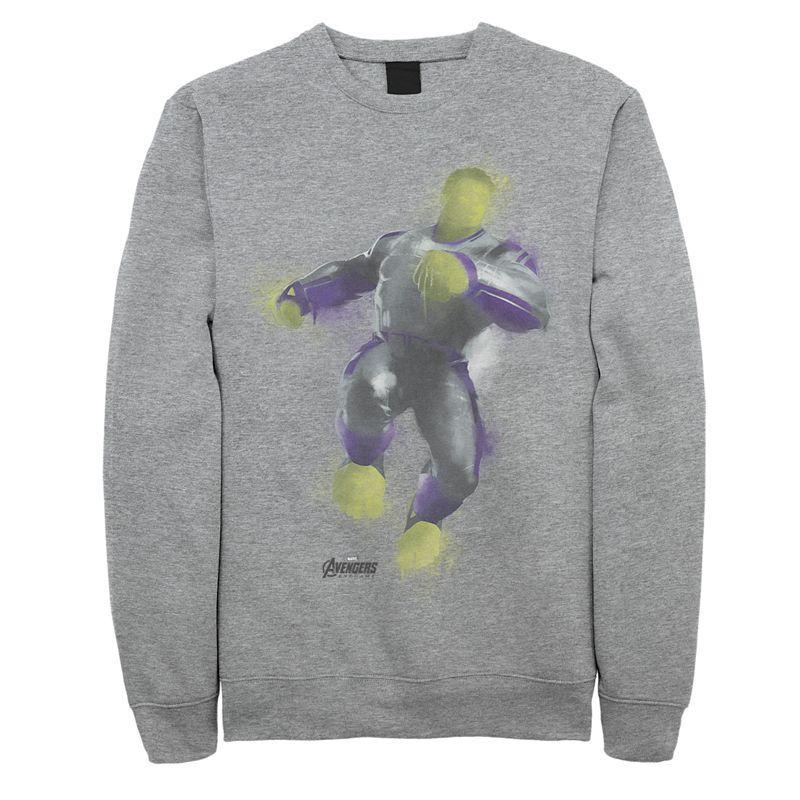 Mens Marvel Avengers Endgame Hulk Spray Paint Sweatshirt Athletic Grey Product Image