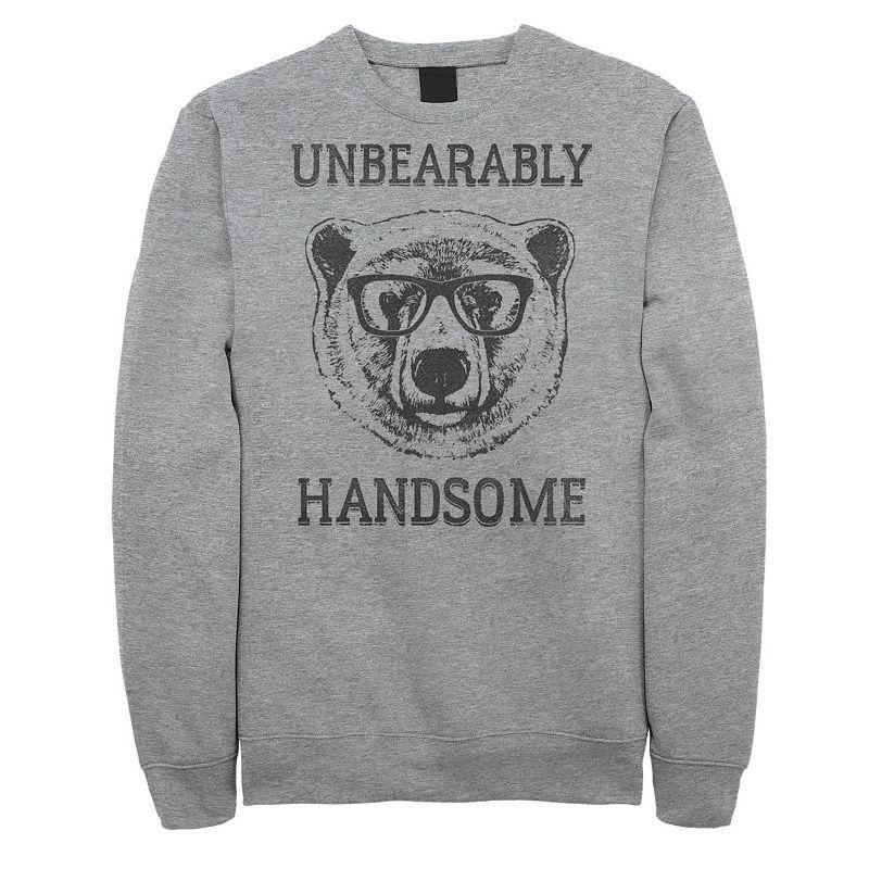 Mens Unbearably Hand Graphic Fleece Pullover Athletic Grey Product Image