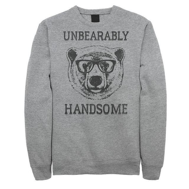 Mens Unbearably Hand Graphic Fleece Pullover Athletic Grey Product Image