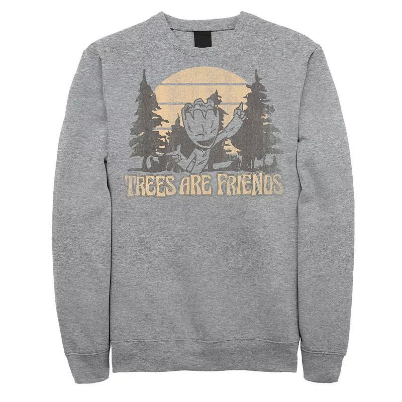 Mens Marvel Guardians Of The Galaxy Groot Trees Are Friends Sweatshirt Athletic Grey Product Image