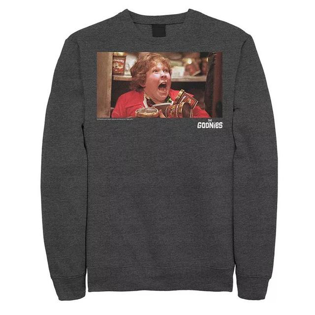 Mens The Goonies Chunk Snack Time Portrait Sweatshirt Grey Heather Product Image