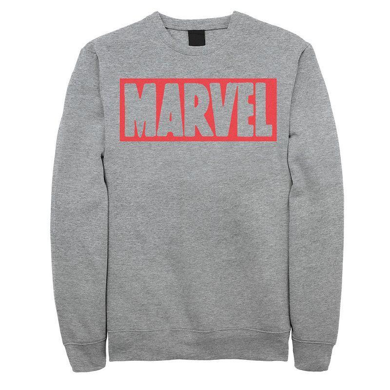 Mens Marvel Simple Brick Logo Outline Sweatshirt Athletic Grey Product Image