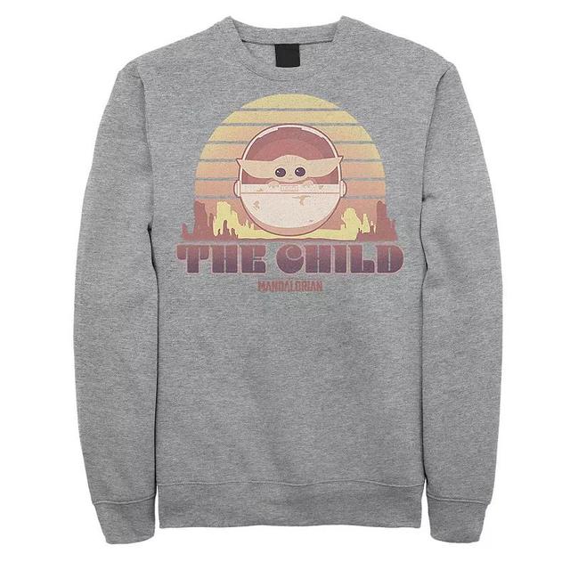 Mens Star Wars The Mandalorian The Child Retro Line Portrait Sweatshirt Product Image